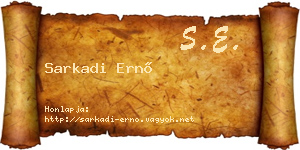 Sarkadi Ernő névjegykártya